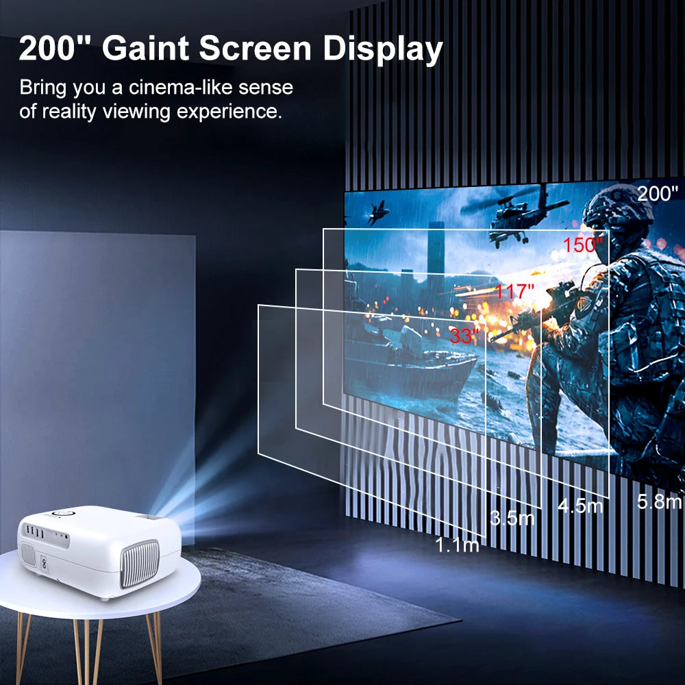 Progaga PG500 Beamer Portable Projector Real 1080P Full HD 200 Inch 6000 Lumens Wifi Support 2K 4K Home Projector Beamer
