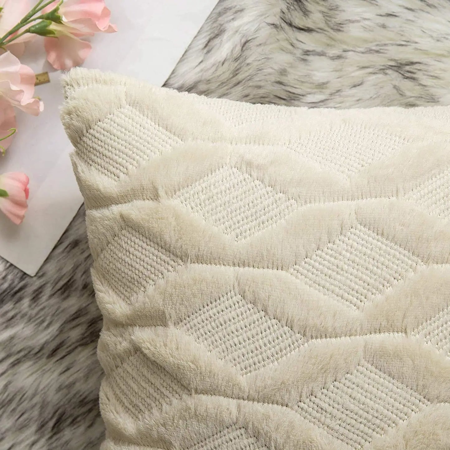 Soft Decor Plush Pillow Cozy Cushion Cover 45x45cm Home Decor Throw Pillow Cover Living Room Bedroom Sofa Christmas