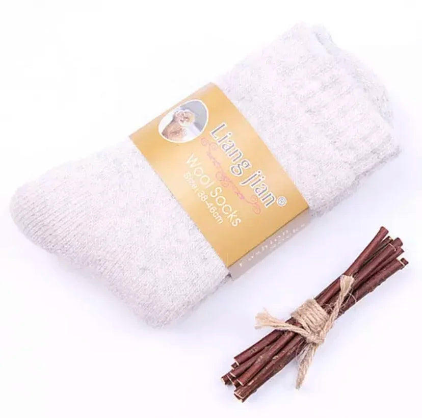 3Pairs/Men's Winter Warm Wool Socks Women Super Thick Heart Thickened Loop Merino Wool Socks Cold Resistant Snow Plush Stockings