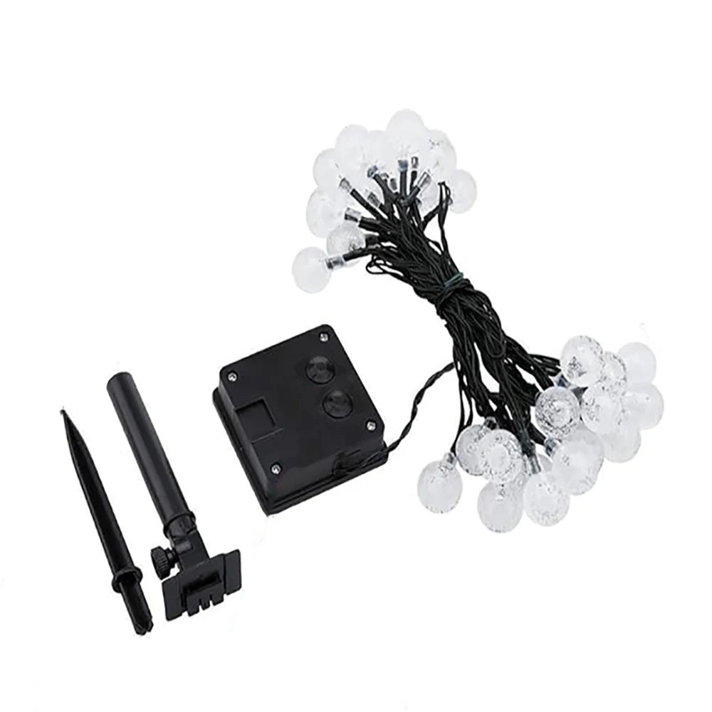 Outdoor Solar String Lights LED Bubble Ball Light String 8 Lighting Modes for Garden Wedding Camping Birthday Holiday Decoration