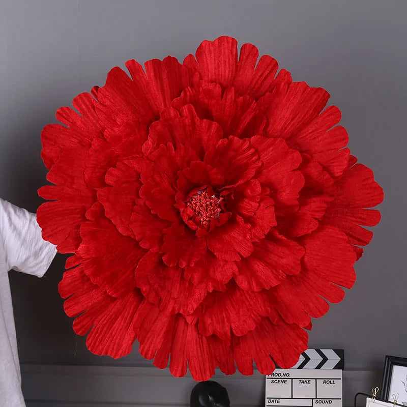 Multiple Sizes Wedding Flower Large Silk Artificial Flower Peony Head Giant Flowers For Diy Flower Background Wall Decoration