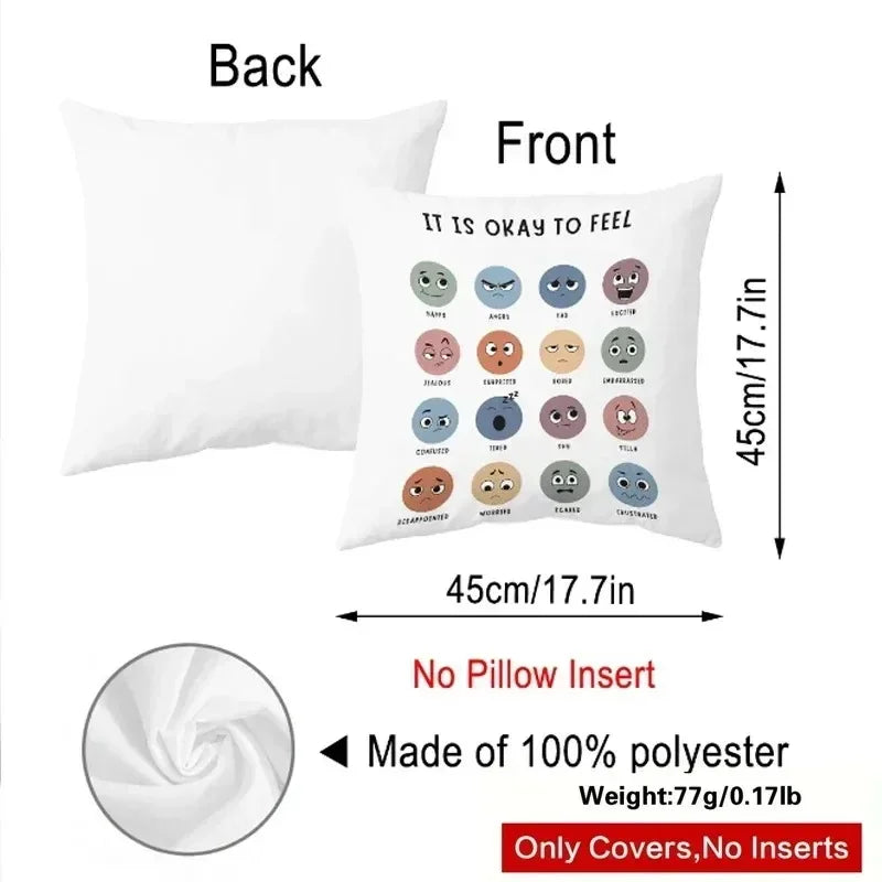 Motivational Mental Health Pillowcase Counseling Office School Pillow Suitable for Living Room Bedroom Sofa Psychotherapist's