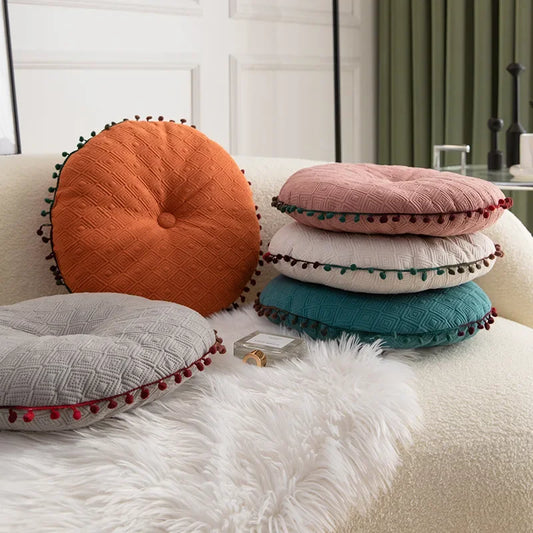 Modern Simple Pumpkin Hairball Round Pillow Pillow Office Sofa Cushion Wholesale