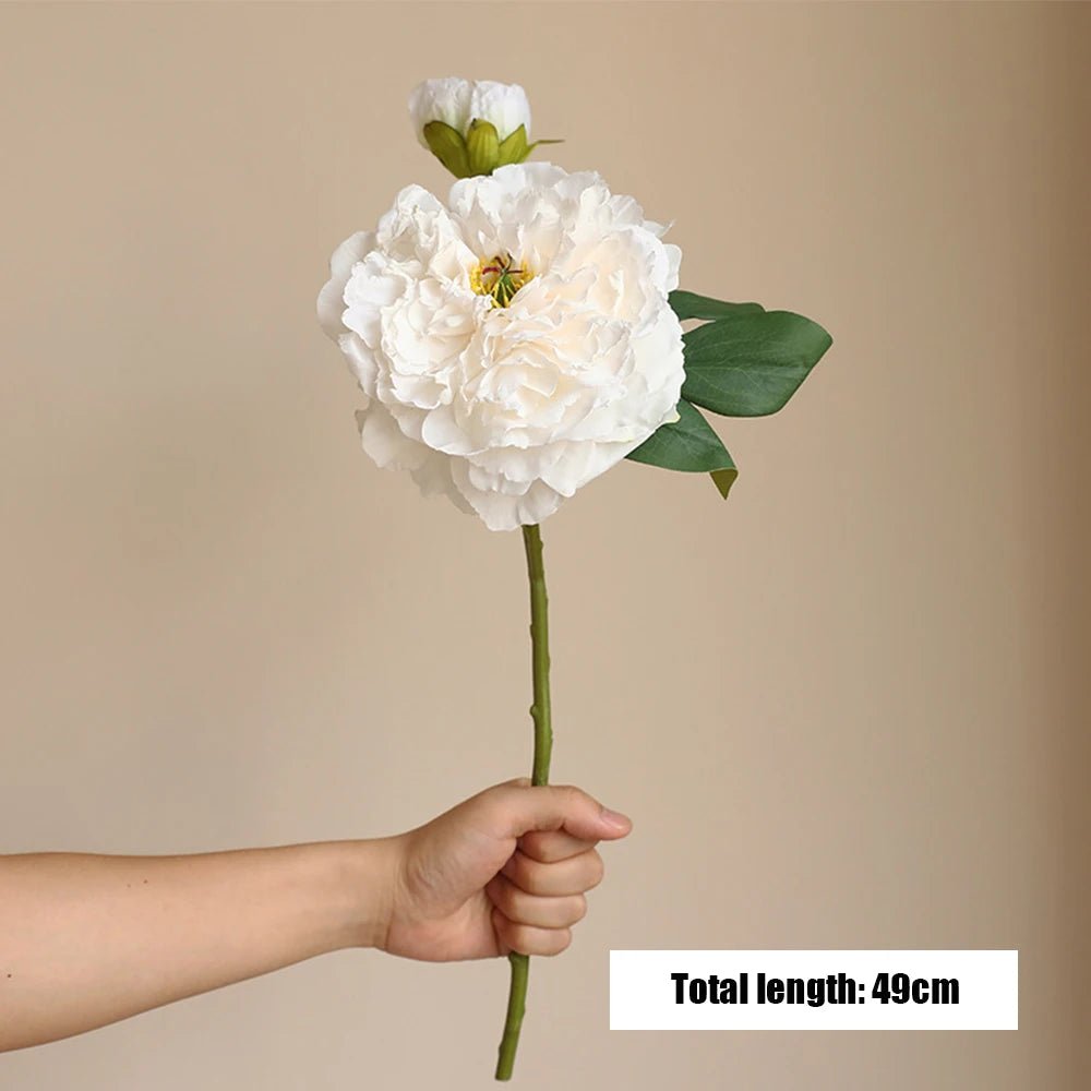 Large Silk Peony Artificial Flowers High Quality Simulation Peony European Style Fake Flowers Bouquet For Wedding Home Decor 1PC
