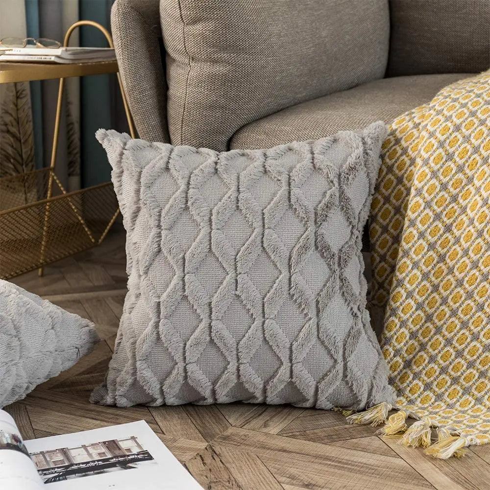 Soft Decor Plush Pillow Cozy Cushion Cover 45x45cm Home Decor Throw Pillow Cover Living Room Bedroom Sofa Christmas