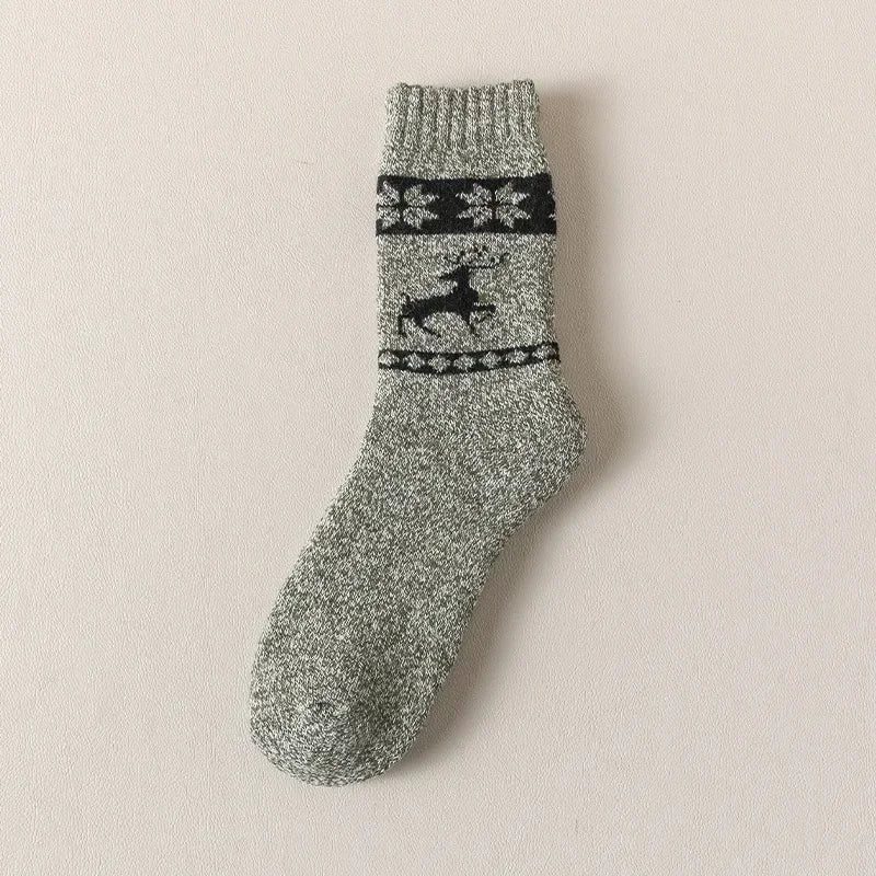 Men's Merino Wool Socks Hiking Socks Thick Winter Wool Warm Socks Breathable Elk Crew Thermal Socks Against Cold