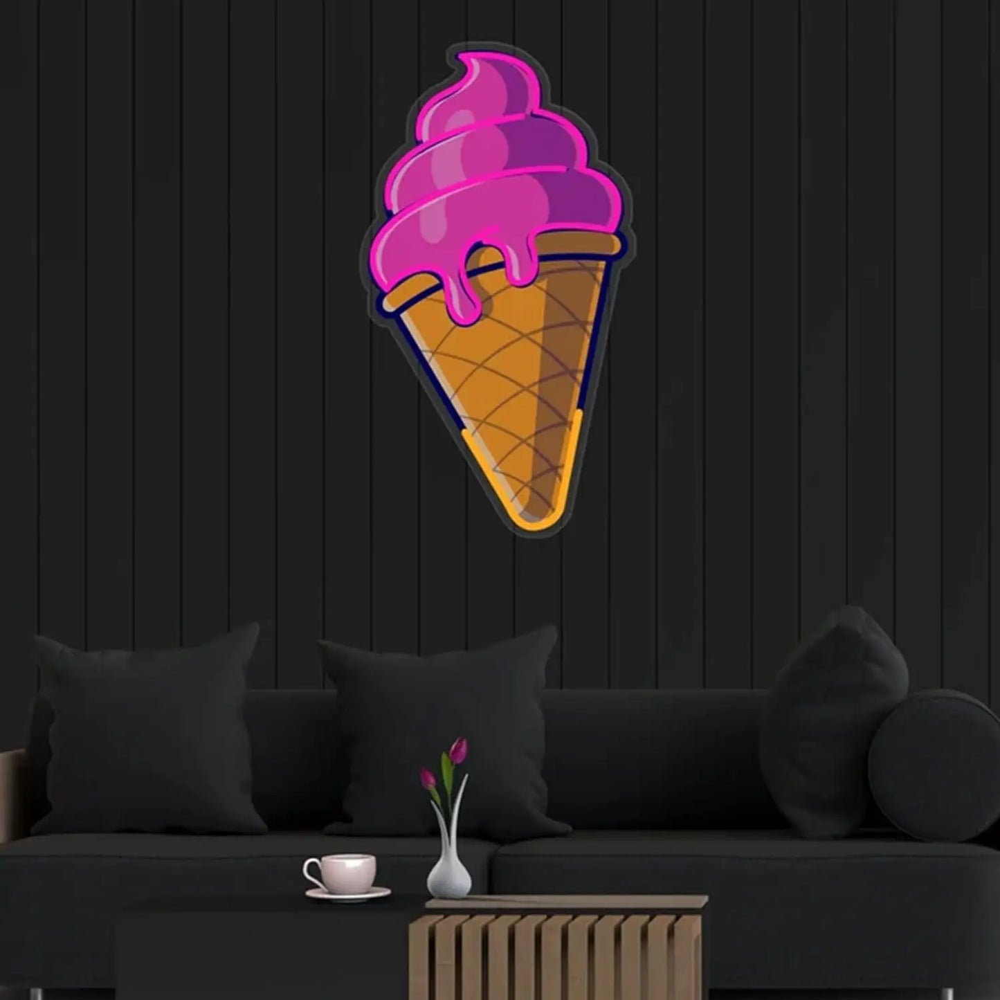 Ice Cream Neon Signs LED Neon Light Sign Light Up Neon Signs for Ice Cream Store Bar Shop Party Gifts Size: 20inches
