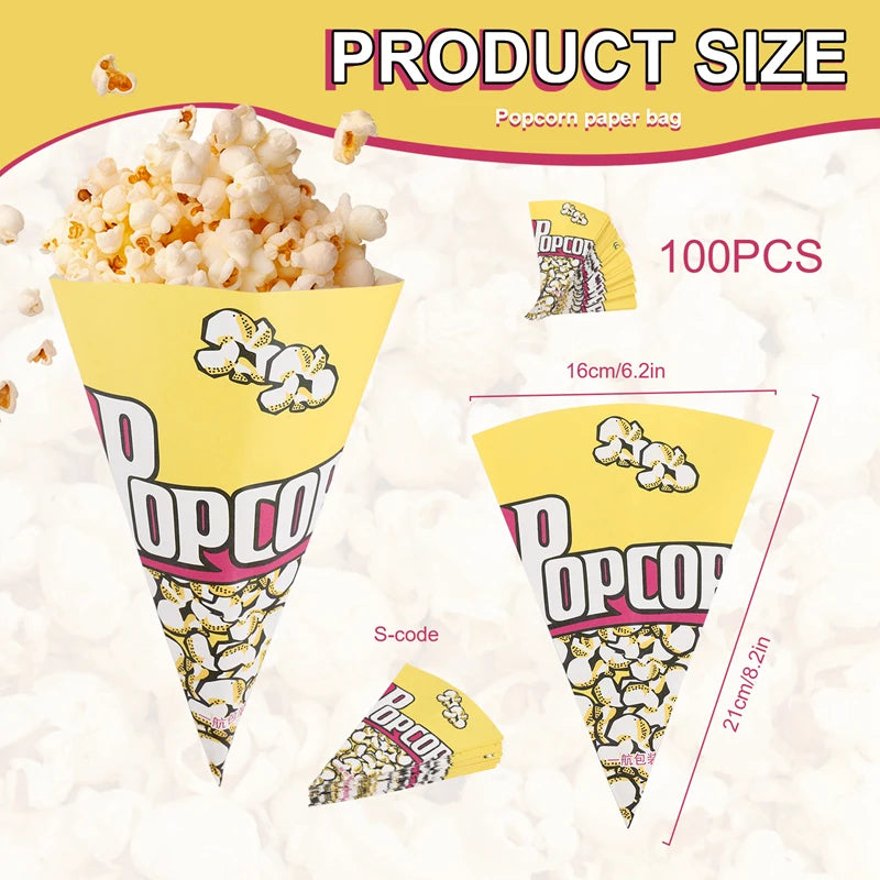 100X Popcorn Bags Paper Bags Almonds Popcorn