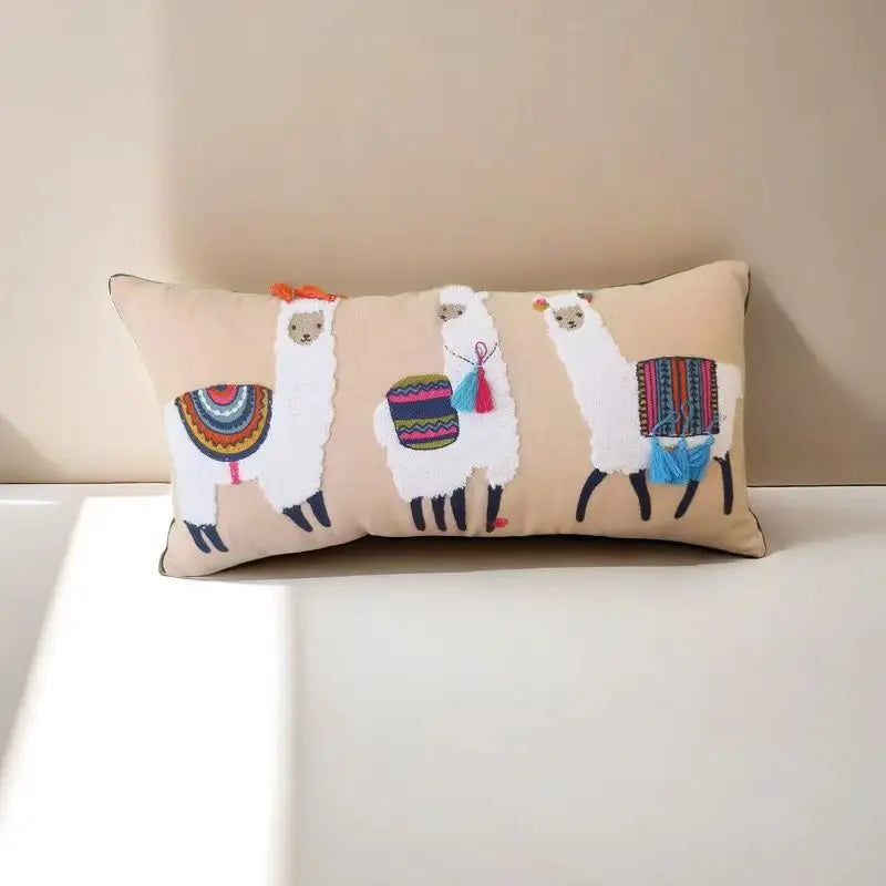 Moroccan Pillowcase Living Room Sofa Decor Handmade Pillow Cover Indian Exotic Ethnic Style Boho Embroidery Cushion Pillow Cover