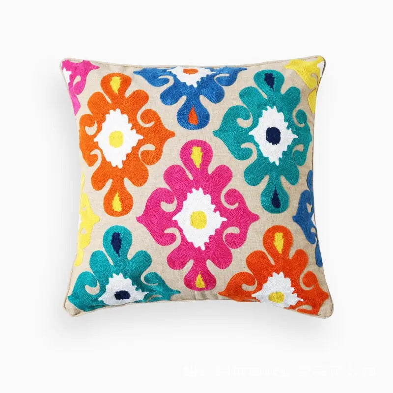 Moroccan Pillowcase Living Room Sofa Decor Handmade Pillow Cover Indian Exotic Ethnic Style Boho Embroidery Cushion Pillow Cover