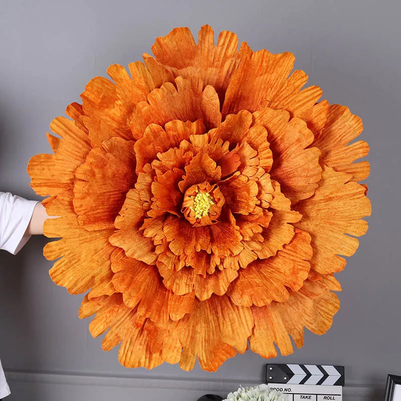 Multiple Sizes Wedding Flower Large Silk Artificial Flower Peony Head Giant Flowers For Diy Flower Background Wall Decoration