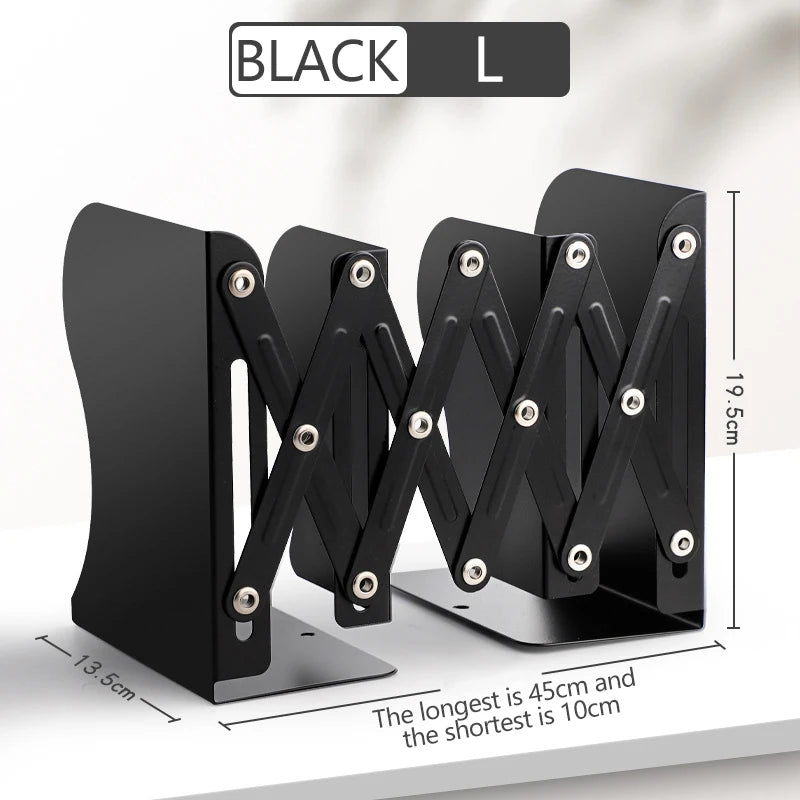 Retractable Bookends For Shelves Book Support Stand Set Adjustable Bookshelf With Pen Holder Desk Organizer Office Accessories