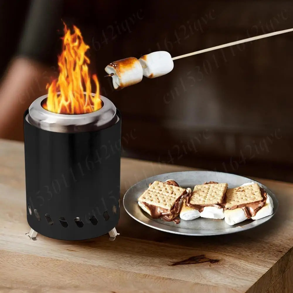 Outdoor Burner Heater Smokeless Tabletop Fire Pit Stainless Steel Camping Smokeless Stove Tabletop Firepit Mini Fire Pit Bonfire