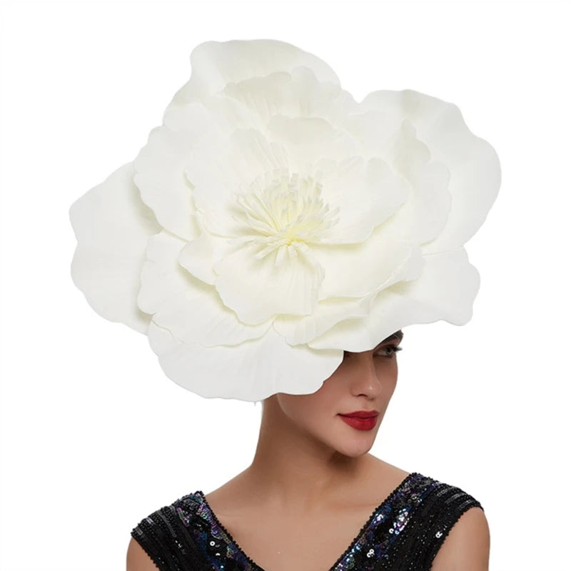 Large Flower Hats For Women Flower Fascinator Hat Large Flower Headband Flower Fascinator Headband Costume Headpiece