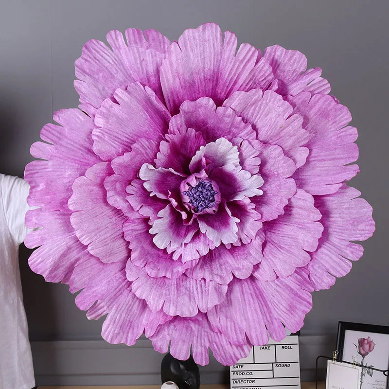 Multiple Sizes Wedding Flower Large Silk Artificial Flower Peony Head Giant Flowers For Diy Flower Background Wall Decoration