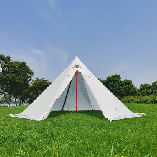 4-6 People Tipi Hot Tent with Stove Jack Camping Pyramid Teepee Tent for Camping Backpacking Hiking Teepee Tent with Stove Hole