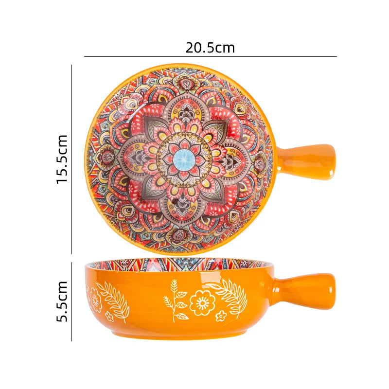 Vintage Ceramic Tableware Bohemia Style Dinner Plates Sets Kitchen Supplies Full Tableware of Plates Porcelain Dinnerware Set