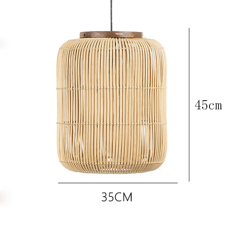 Japanese Rattan pendant light vintage laterns Wabi-sabi Lights Living Room dining lights hanging Homestay kitchen island light