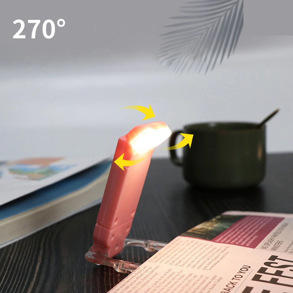 Book Light Brightness Adjustable for Eye-Protection USB Rechargeable LED Clip on Portable Bookmark Light for Reading in Bed Car