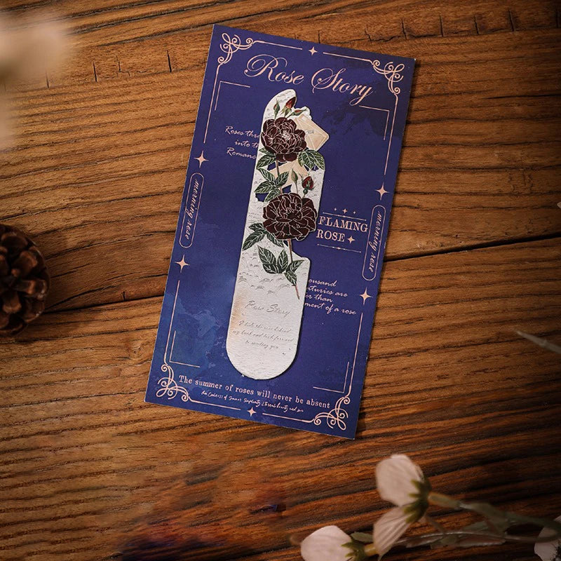 Aesthetic Book Page Clip Floral Painting Metal Bookmark Hollow Metal Book Accessories Student Reading Mark Stationery Gifts