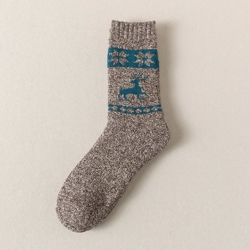 Men's Merino Wool Socks Hiking Socks Thick Winter Wool Warm Socks Breathable Elk Crew Thermal Socks Against Cold