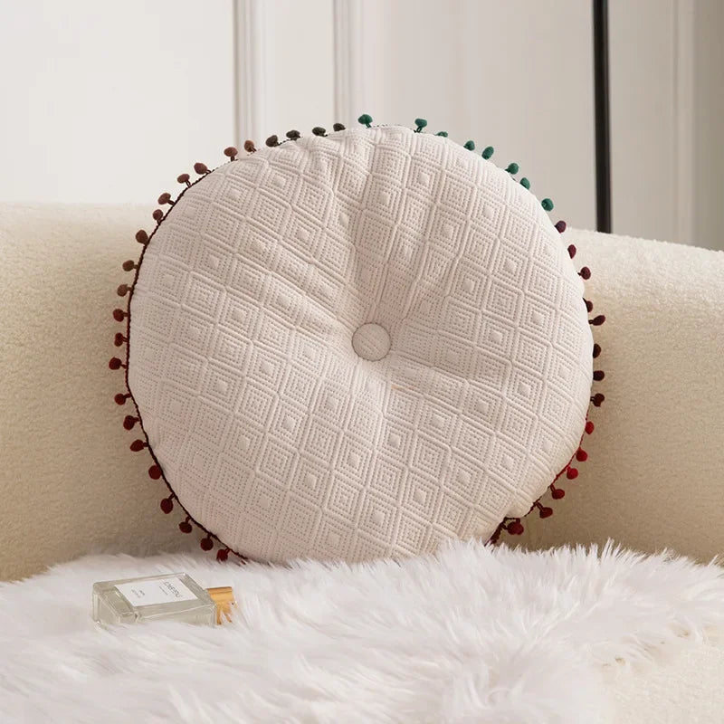 Modern Simple Pumpkin Hairball Round Pillow Pillow Office Sofa Cushion Wholesale