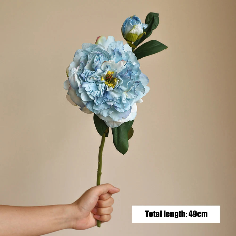 Large Silk Peony Artificial Flowers High Quality Simulation Peony European Style Fake Flowers Bouquet For Wedding Home Decor 1PC